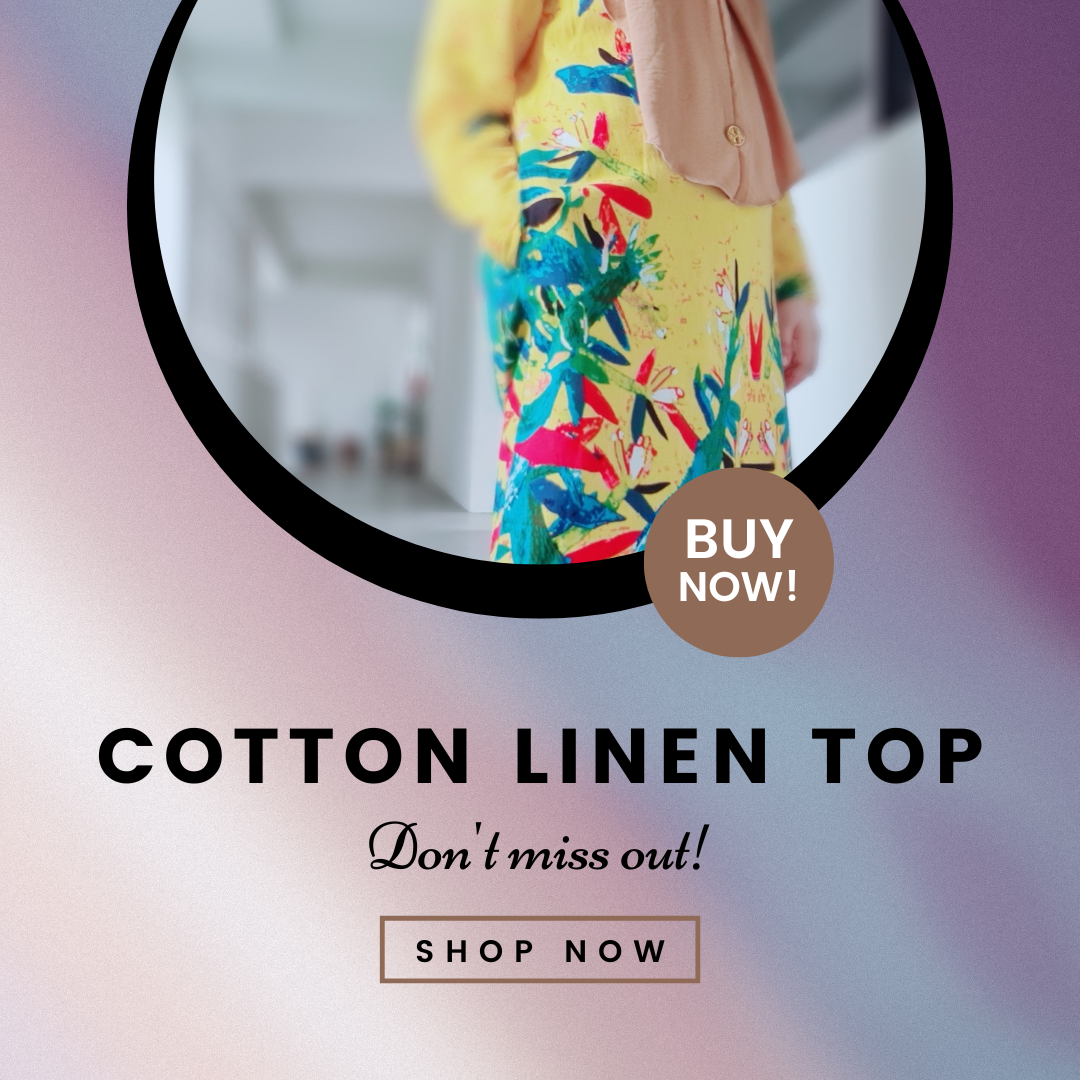 Soft Cotton Linen Tunic Top with Assorted Design