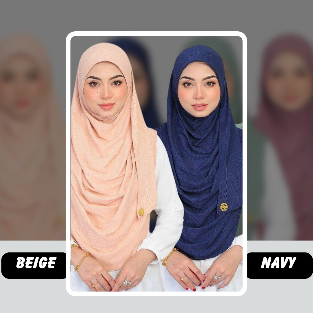 Dayang Ribbed Full Instant Shawl