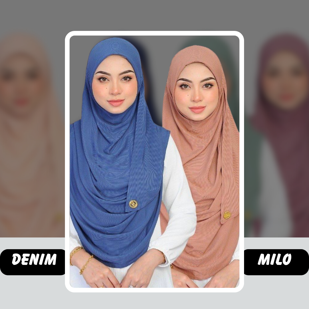 Dayang Ribbed Full Instant Shawl