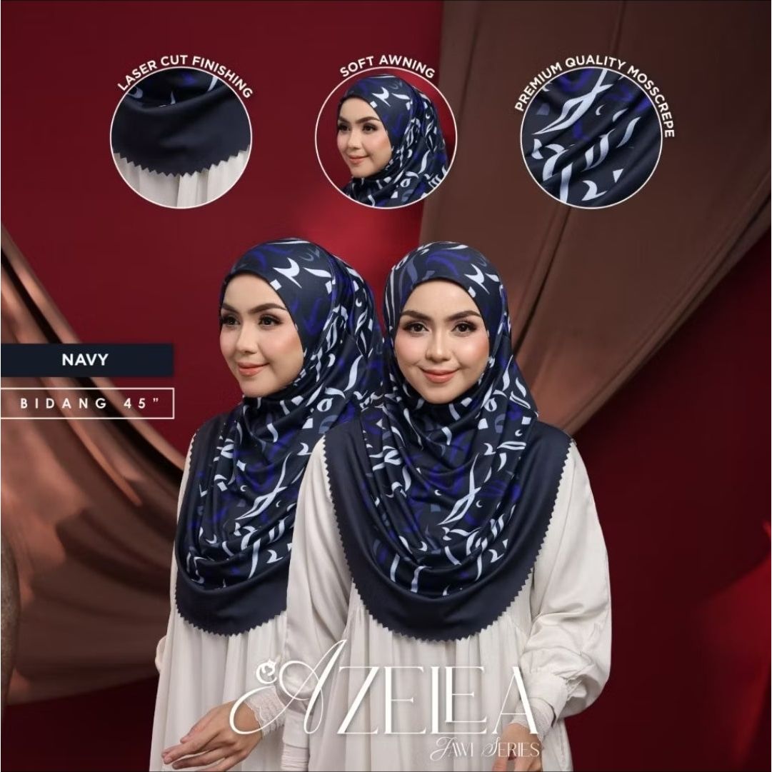 Tudung Sarung Azelea Jawi Series Laser Cut