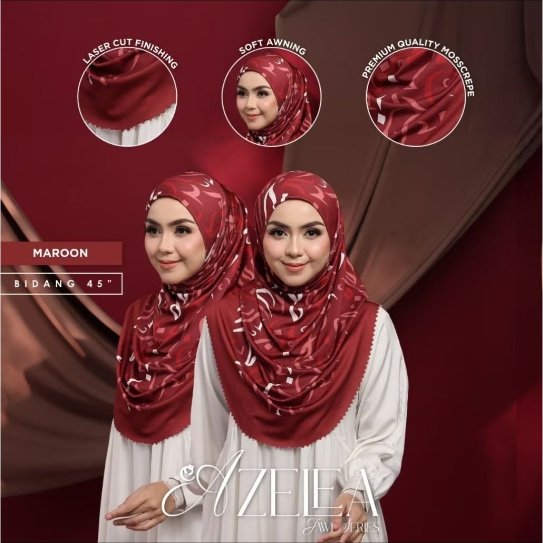 Tudung Sarung Azelea Jawi Series Laser Cut