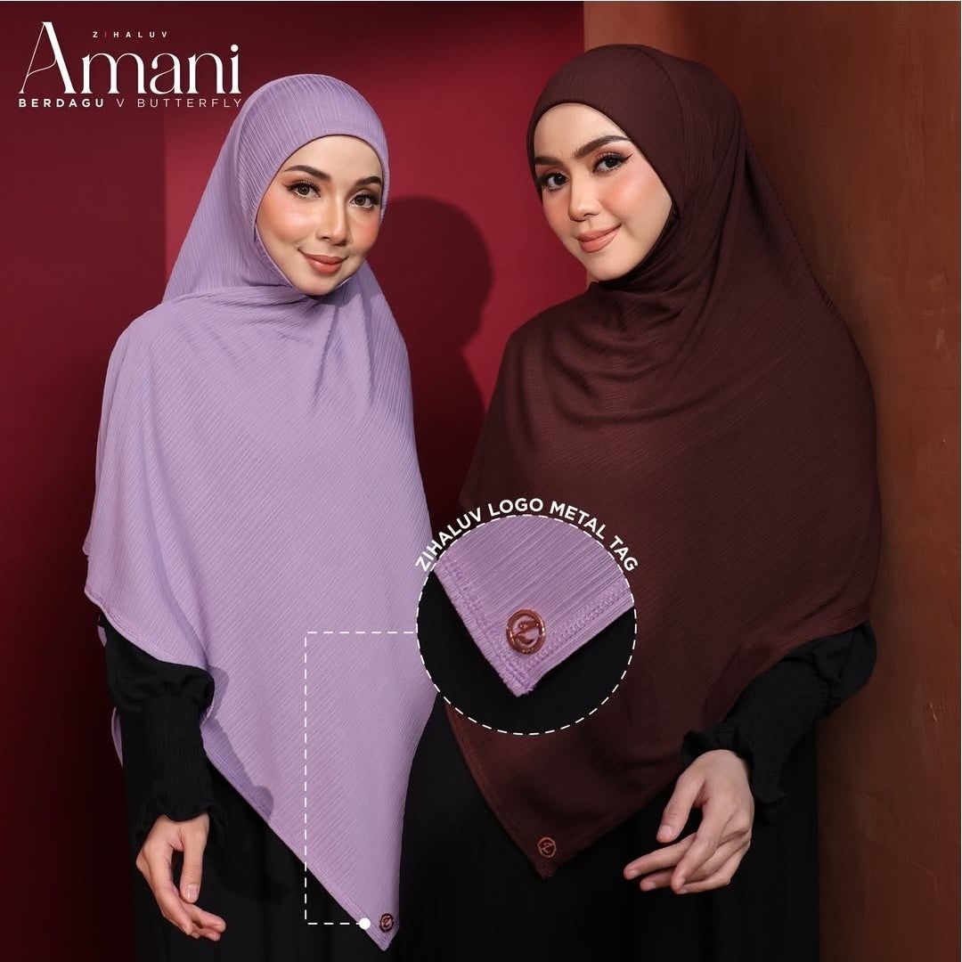 Tudung Sarung Twist Amani Berdagu V Butterfly by Zihaluv