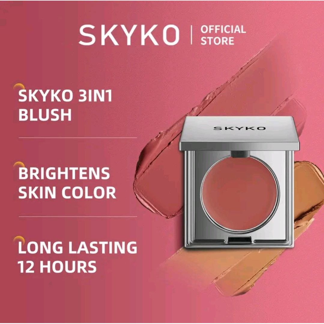 Skyko 3in1 Cream Blush (Comes with Free Gift : Lipstick Brush)