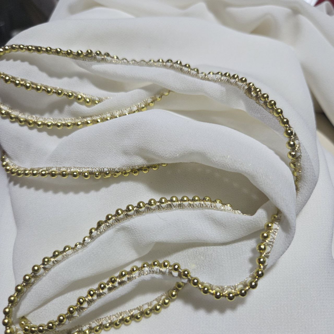 Waterfall Gold Beadings Semi Instant Shawl