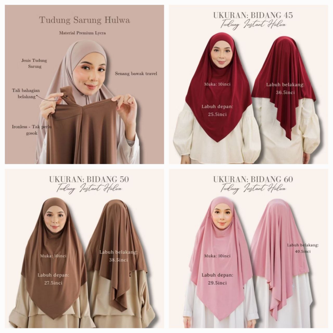 Qainisa Tudung Sarung Hulwa Khimar