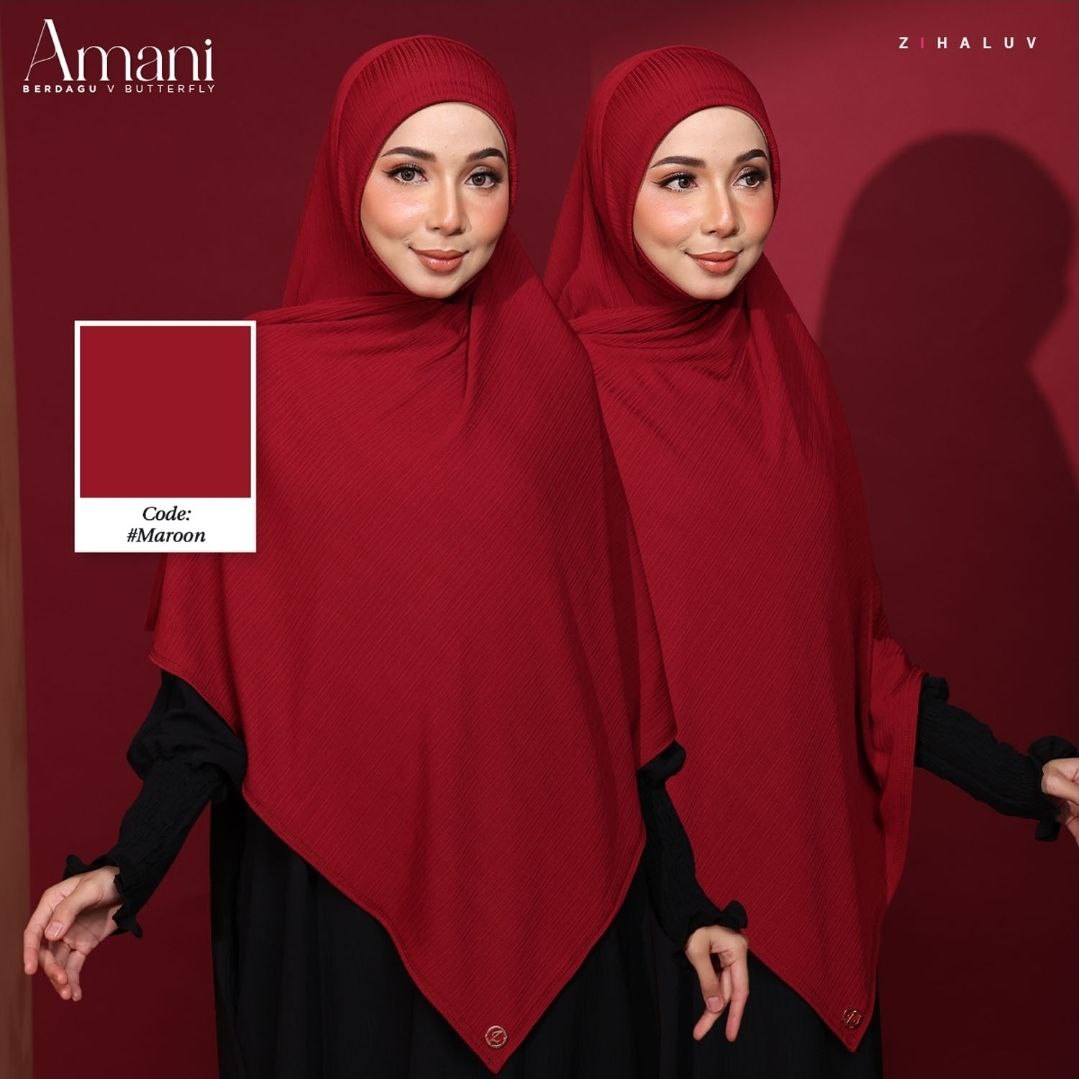 Tudung Sarung Twist Amani Berdagu V Butterfly by Zihaluv