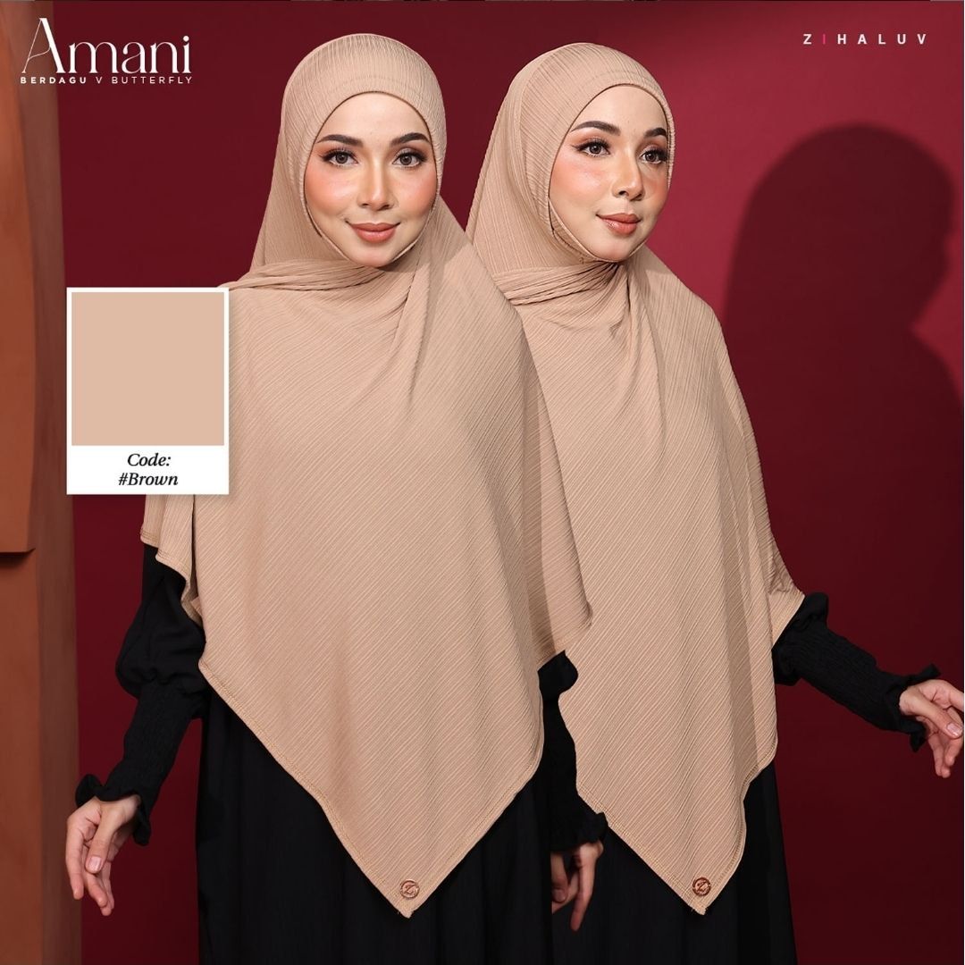 Tudung Sarung Twist Amani Berdagu V Butterfly by Zihaluv
