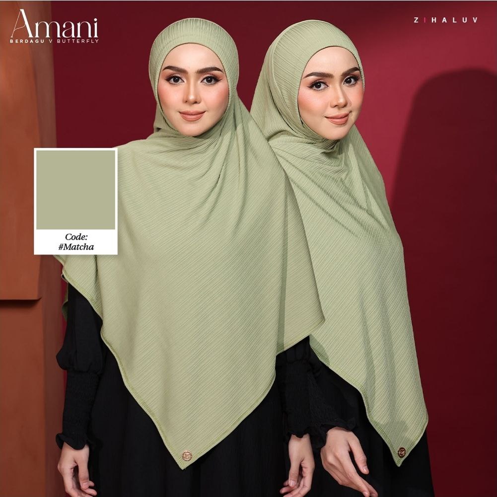 Tudung Sarung Twist Amani Berdagu V Butterfly by Zihaluv
