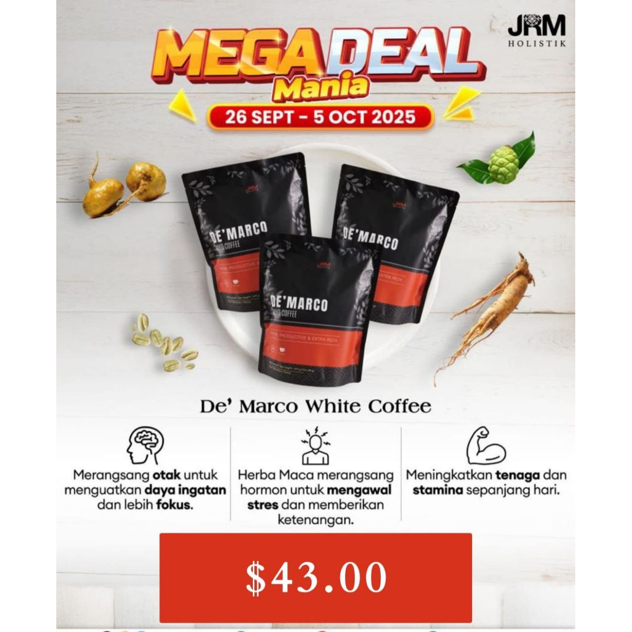 JRM De'Marco White Coffee Promo