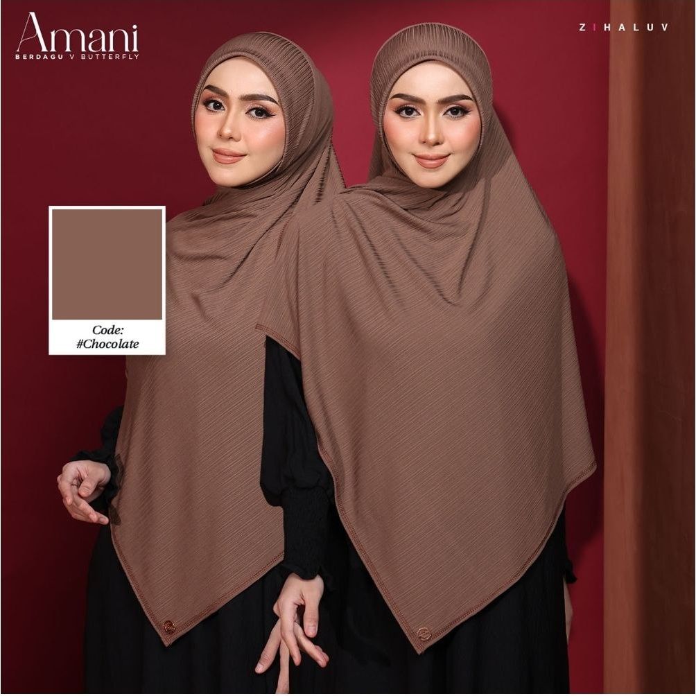Tudung Sarung Twist Amani Berdagu V Butterfly by Zihaluv