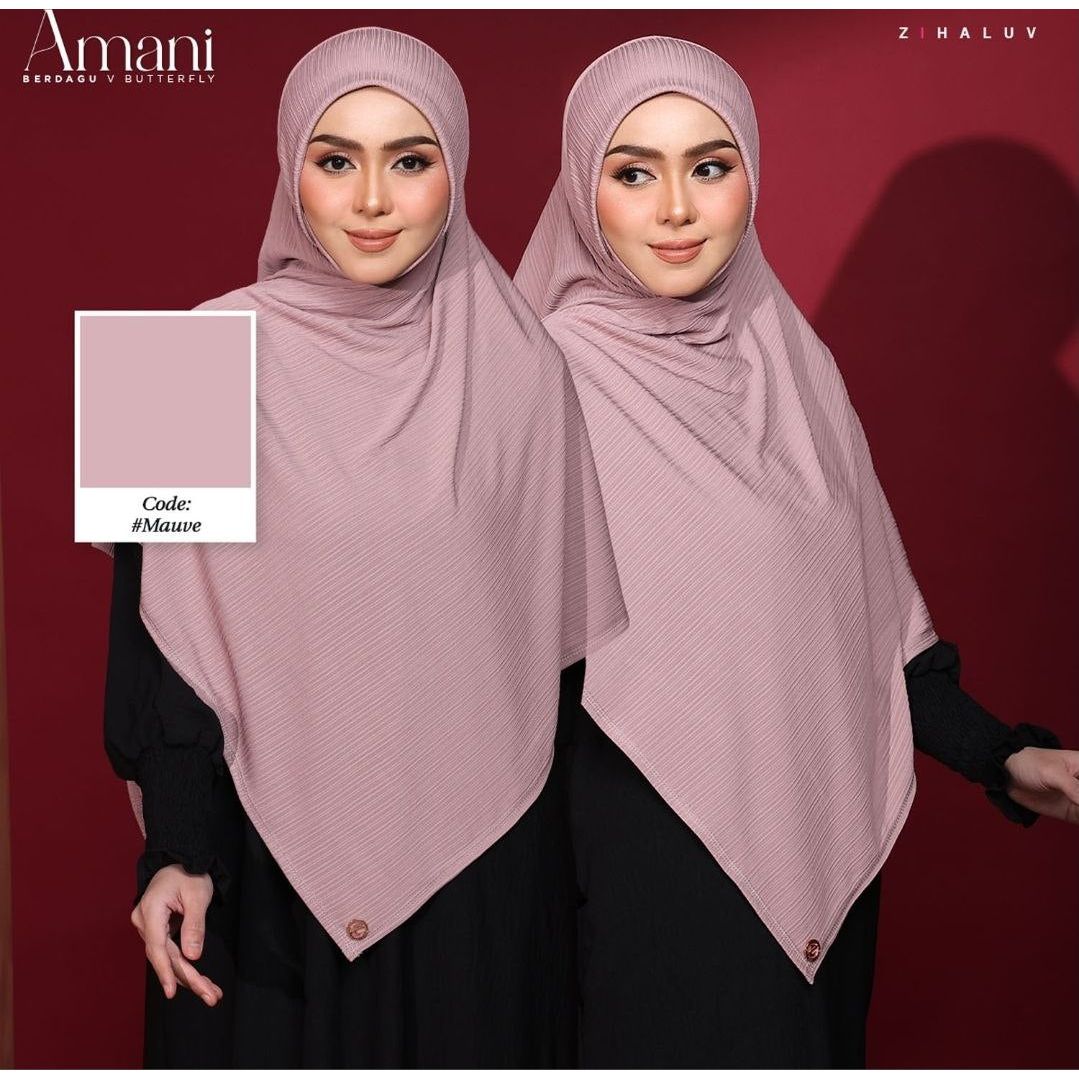 Tudung Sarung Twist Amani Berdagu V Butterfly by Zihaluv