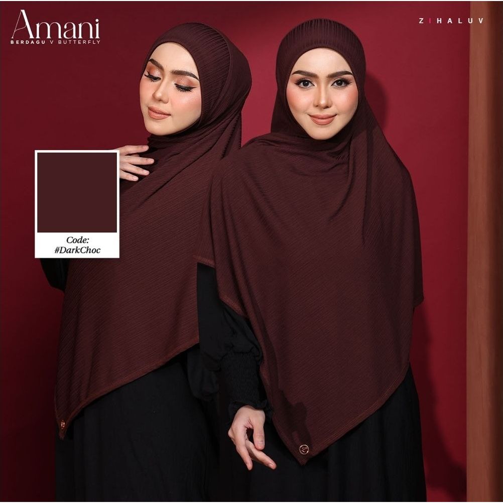 Tudung Sarung Twist Amani Berdagu V Butterfly by Zihaluv