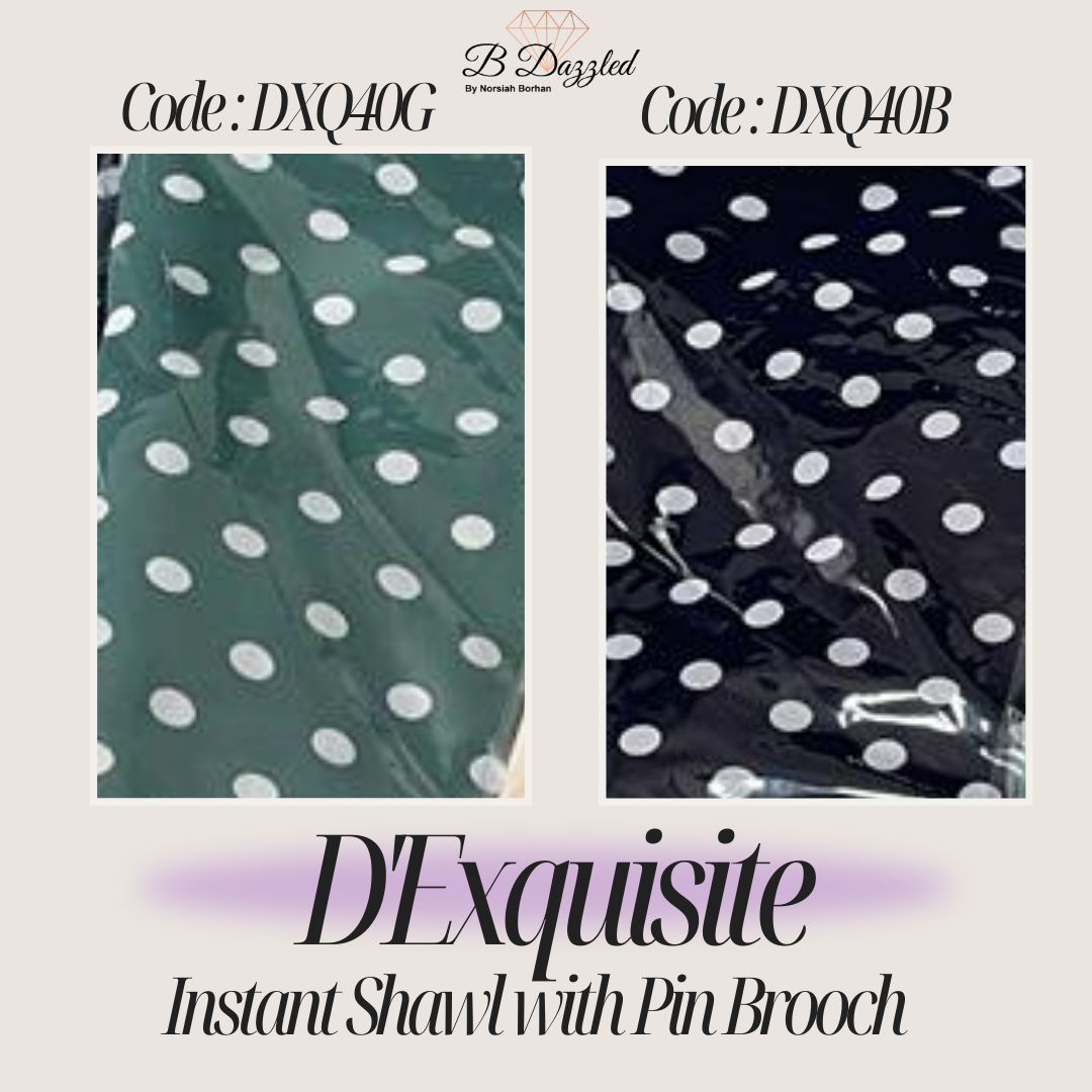 D'Exquisite Instant Shawl with pin Brooch