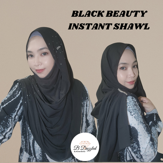 Black Beauty Instant Shawl