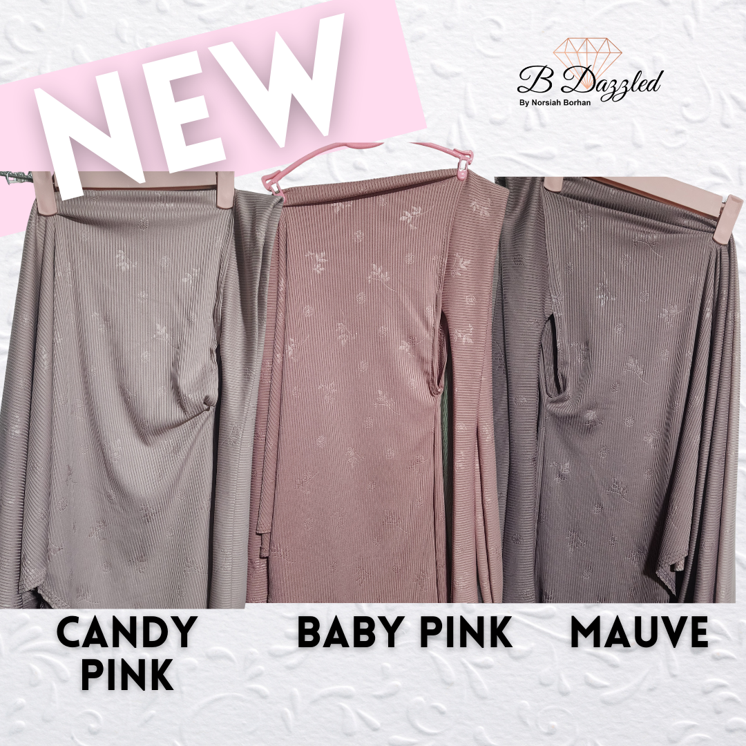 *NEW LAUNCH* Emboss Ribbed Tie Back Khimar