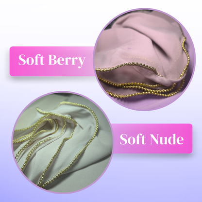 Waterfall Gold Beadings Semi Instant Shawl