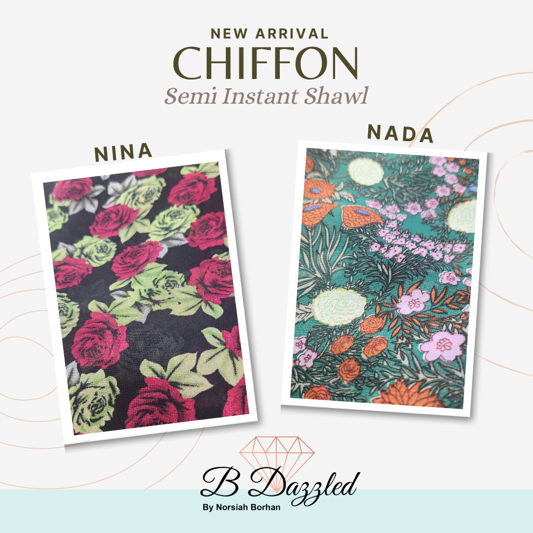 Printed Chiffon Semi Instant Shawl