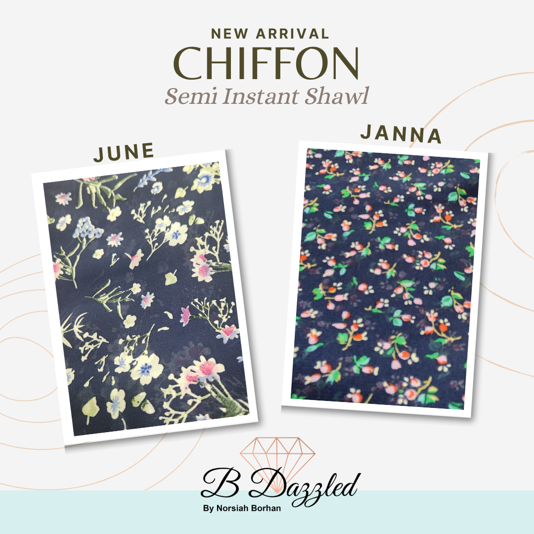 Printed Chiffon Semi Instant Shawl