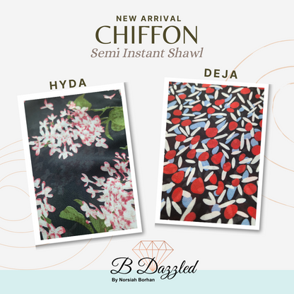 Printed Chiffon Semi Instant Shawl