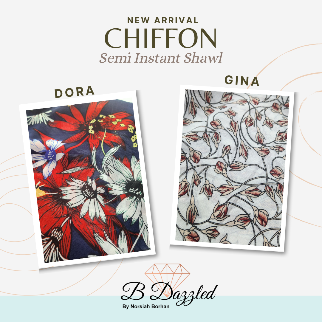 Printed Chiffon Semi Instant Shawl