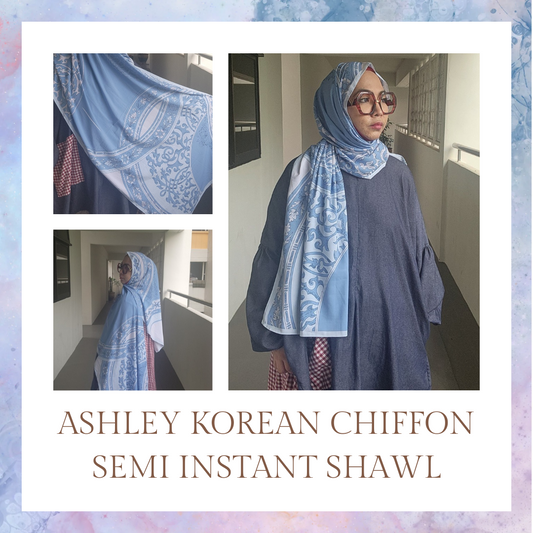 Ashley Korean Chiffon Semi Instant Shawl