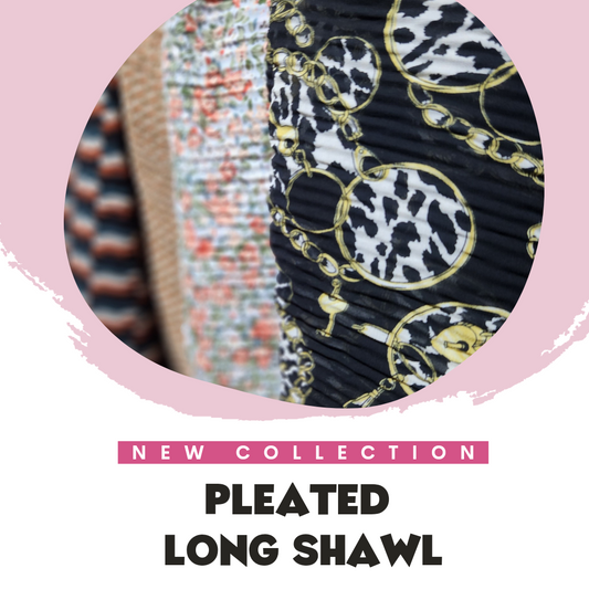 Pleated Chiffon Long Shawl