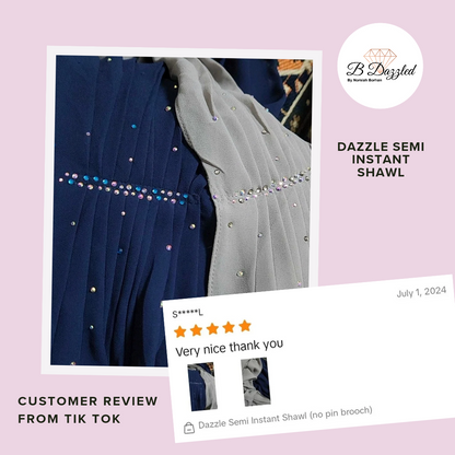 Dazzle Semi Instant Shawl - with no pin brooch