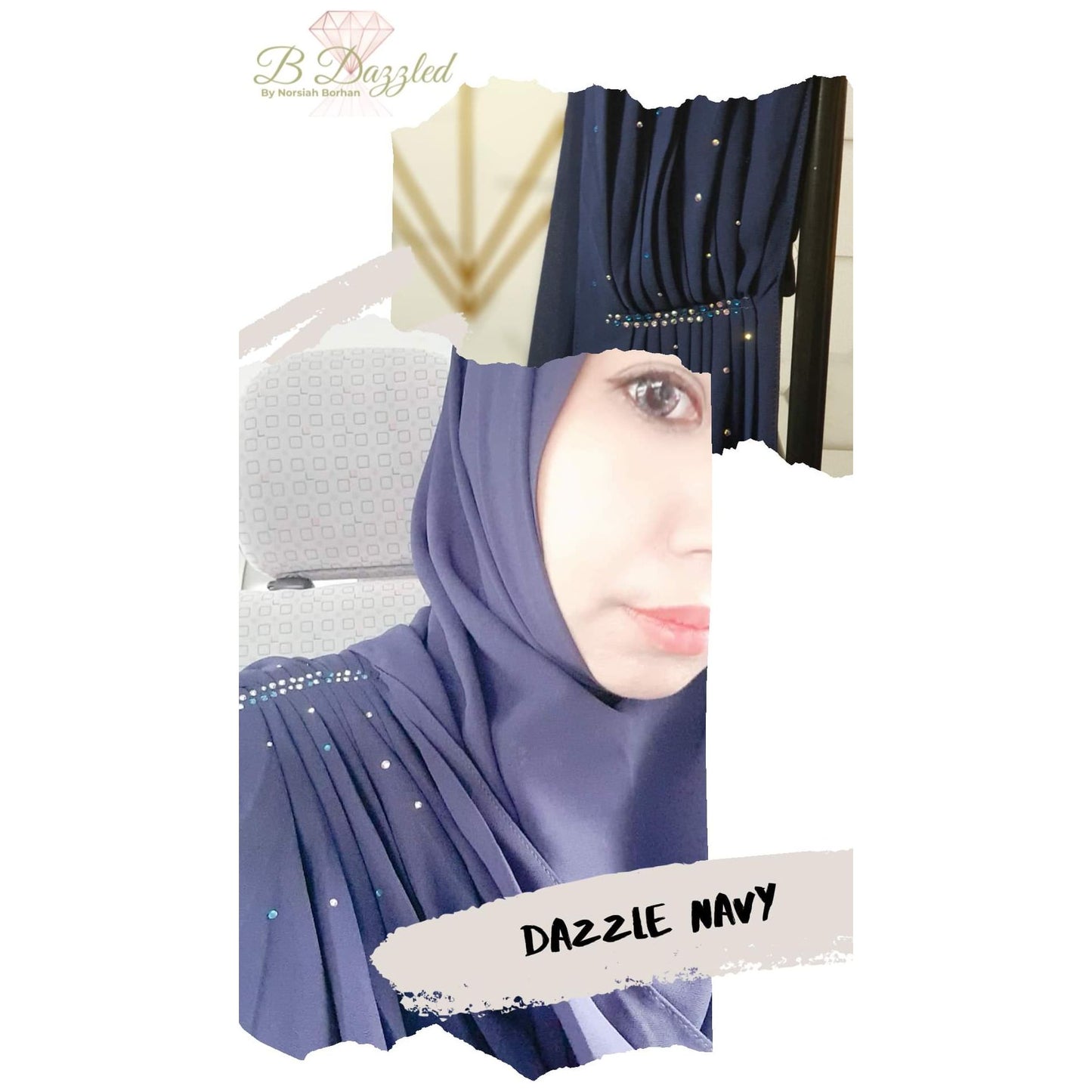 Dazzle Semi Instant Shawl - with no pin brooch