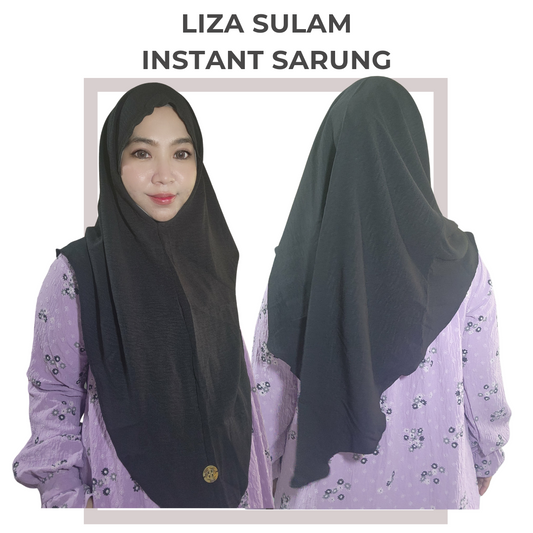 Liza Sulam Instant Sarung Shawl (Black)