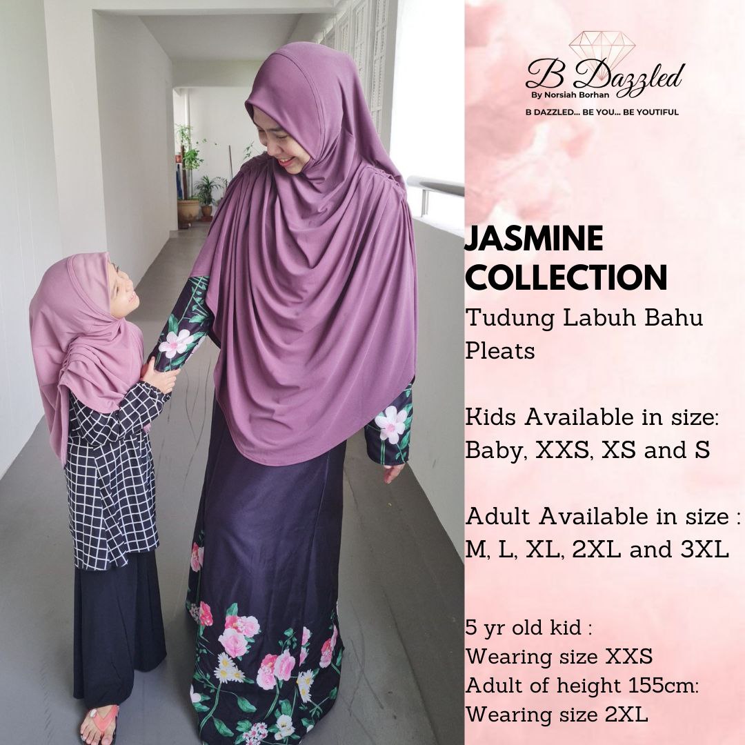 [PO] Tudung Labuh Jasmine Bahu Pleats (Kids)