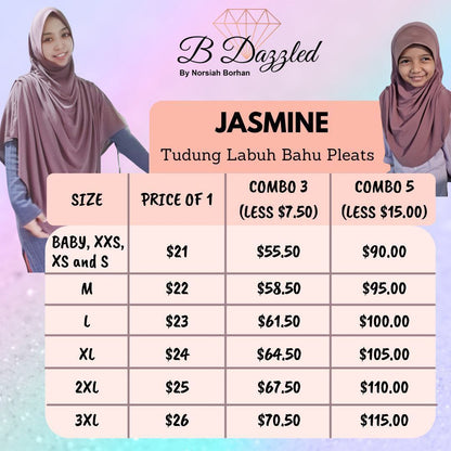 [PO] Tudung Labuh Jasmine Bahu Pleats (Kids)