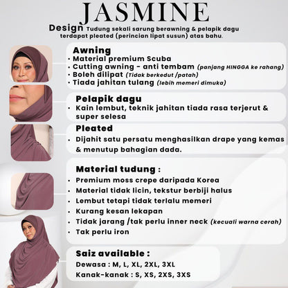 [PO] Tudung Labuh Jasmine Bahu Pleats (Kids)