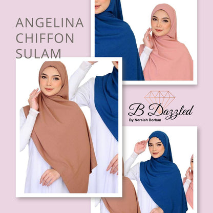 Angeline Chiffon Tie Back Sulam Semi Instant Shawl