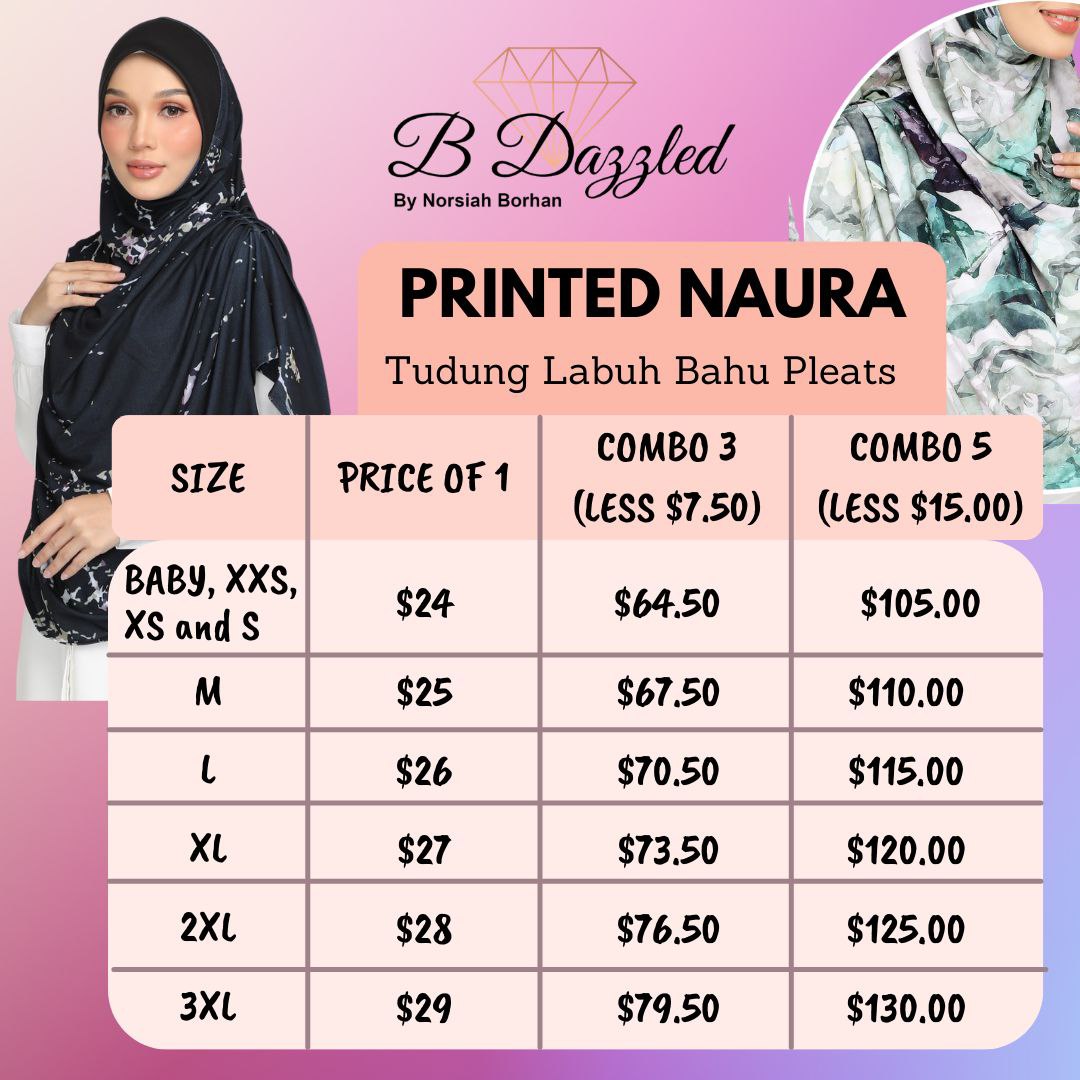 [PO] Tudung Labuh Naura Bahu Pleats -  Hurunein