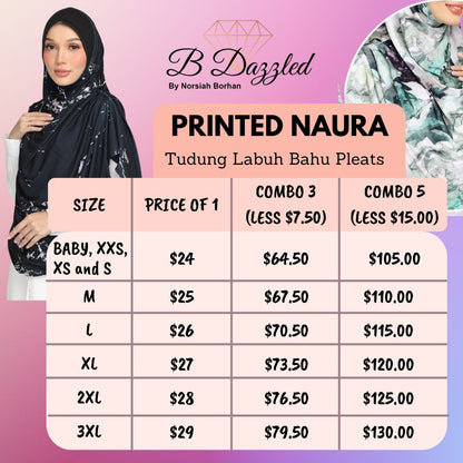 [PO] Tudung Labuh Naura Bahu Pleats -  Hurunein