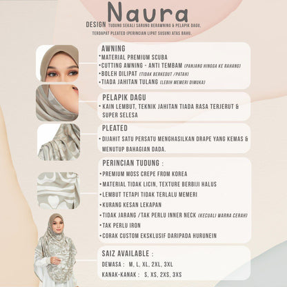 [PO] Tudung Labuh Naura Bahu Pleats -  Hurunein