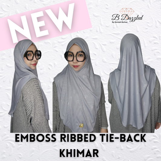 Emboss Ribbed Tie Back Khimar