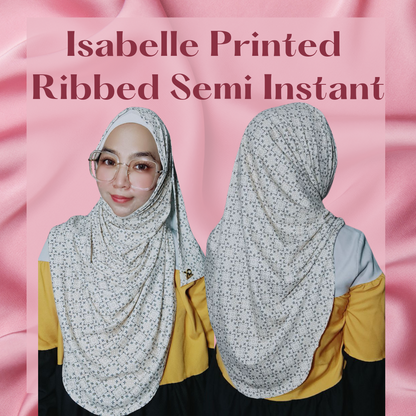 *NEW LAUNCH* Isabelle Printed Ribbed Semi Instant Shawl