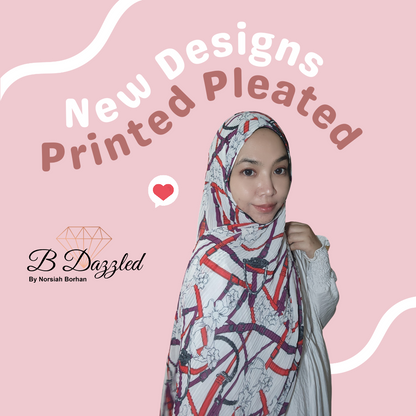 Printed Pleated Semi Instant Shawl
