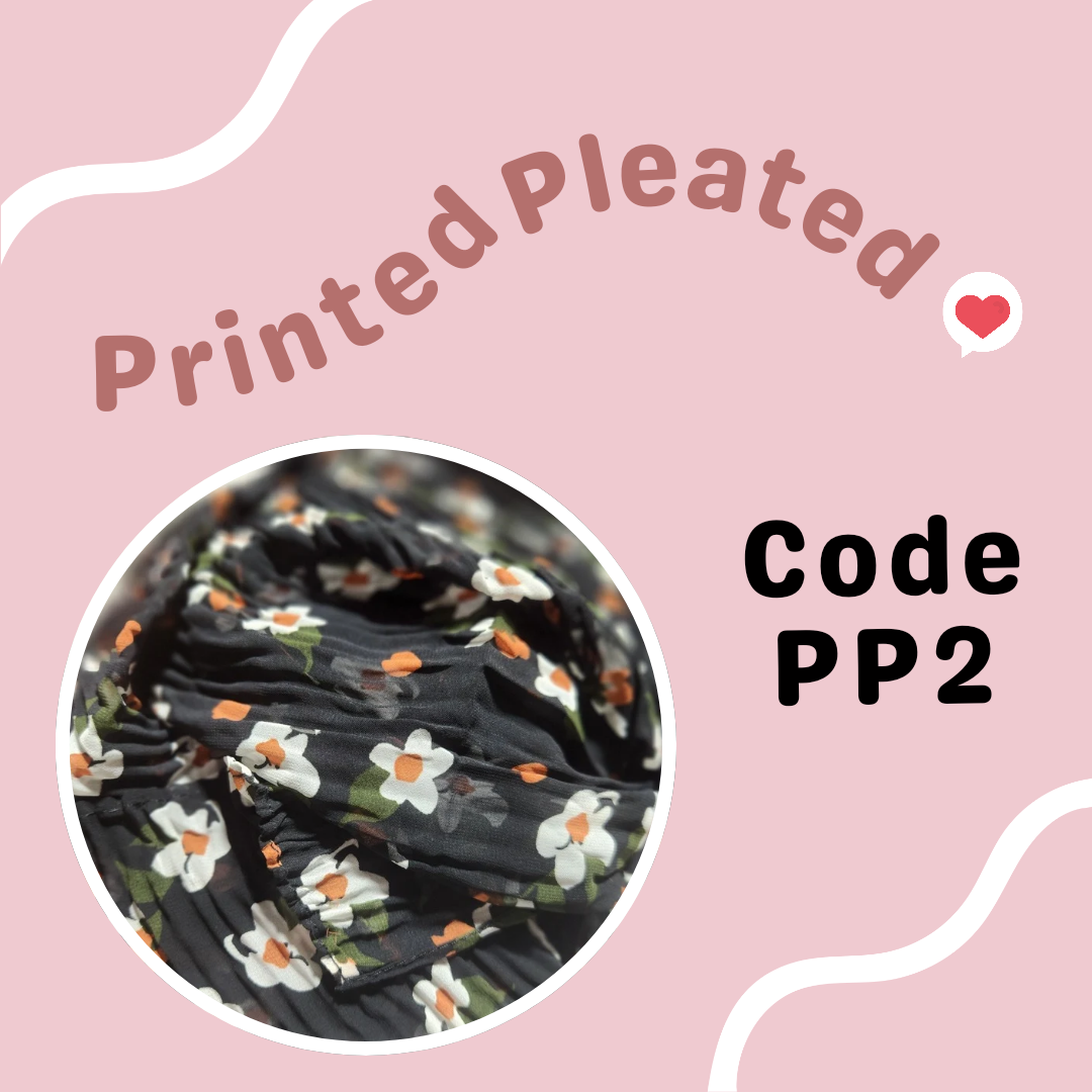 Printed Pleated Semi Instant Shawl