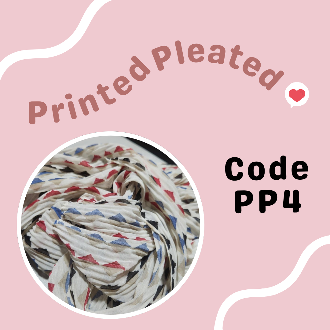 Printed Pleated Semi Instant Shawl
