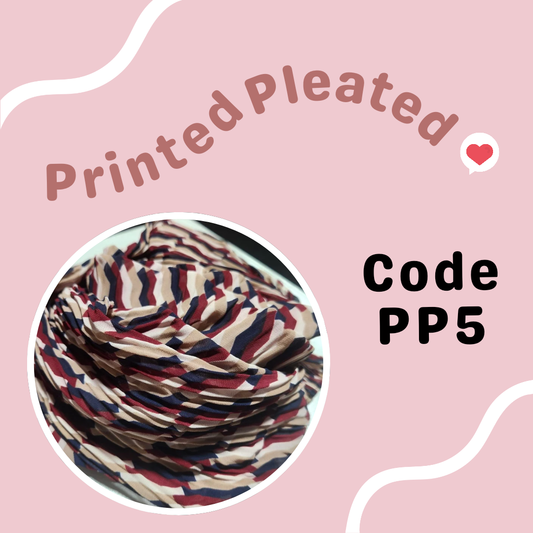 Printed Pleated Semi Instant Shawl