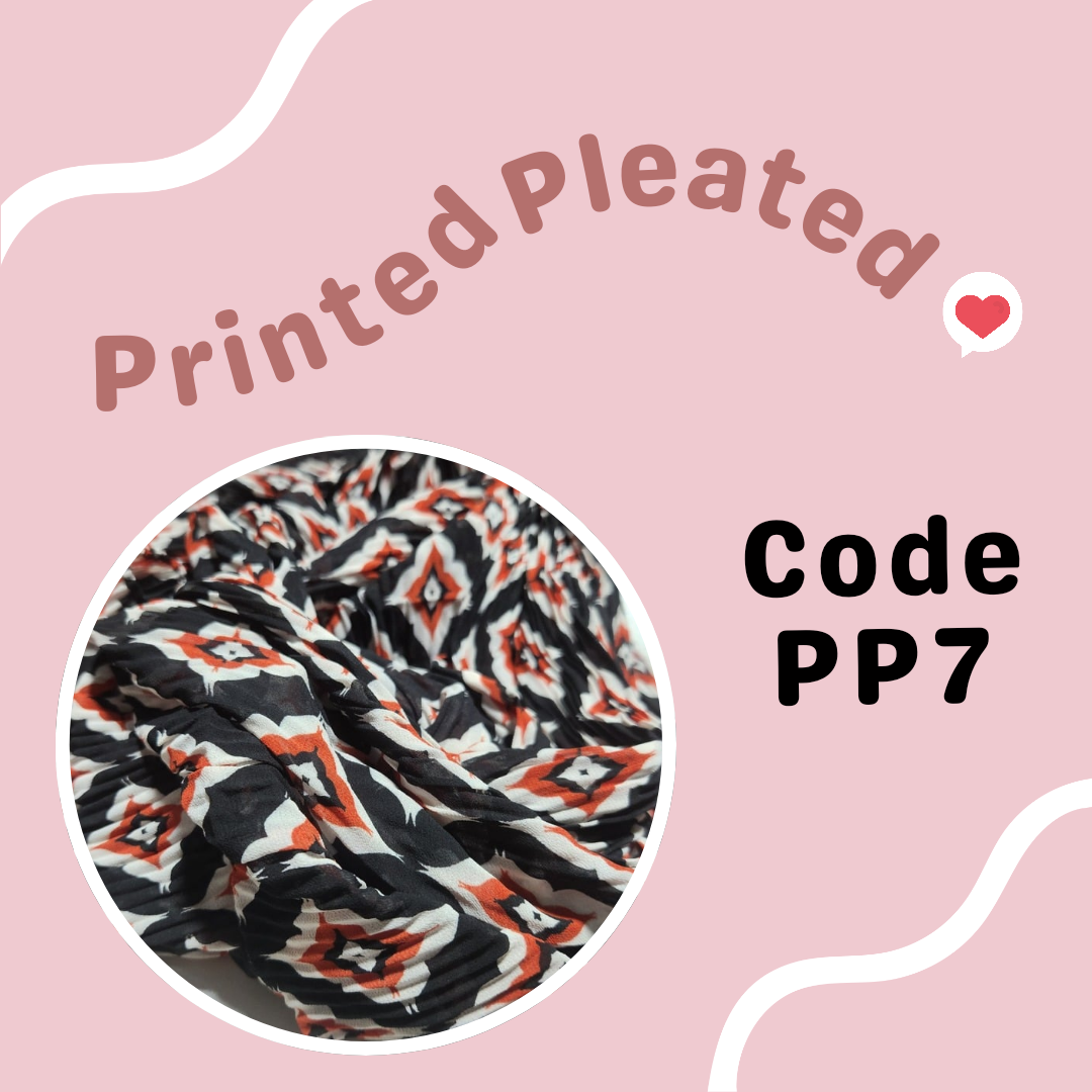 Printed Pleated Semi Instant Shawl