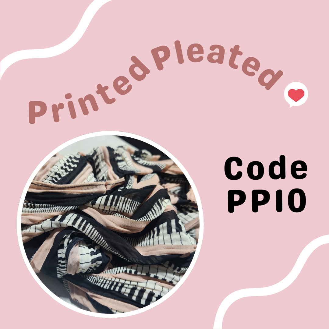 Printed Pleated Semi Instant Shawl
