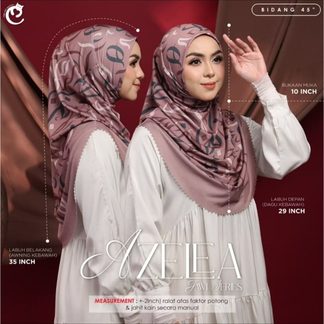 Tudung Sarung Azelea Jawi Series Laser Cut