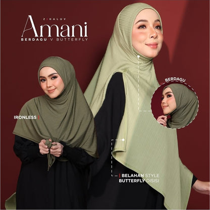 Tudung Sarung Twist Amani Berdagu V Butterfly by Zihaluv