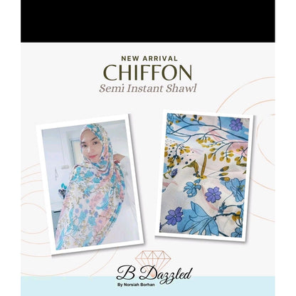 Printed Chiffon Semi Instant Shawl