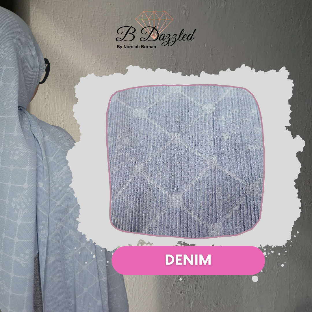 Garden Grid Pleats Semi Instant Shawl