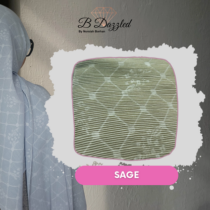 Garden Grid Pleats Semi Instant Shawl