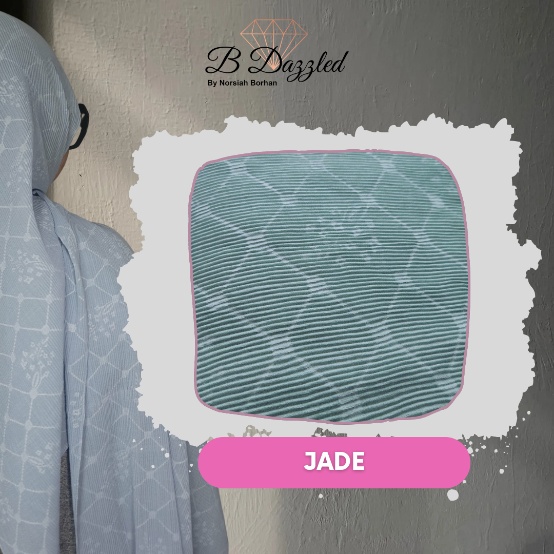 Garden Grid Pleats Semi Instant Shawl